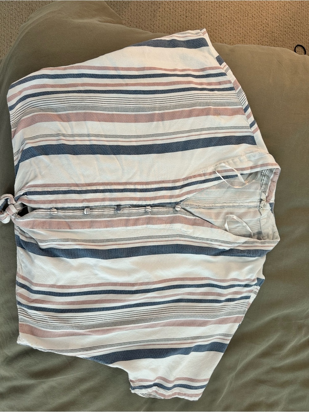 Striped A-Line top in Blue and Pink